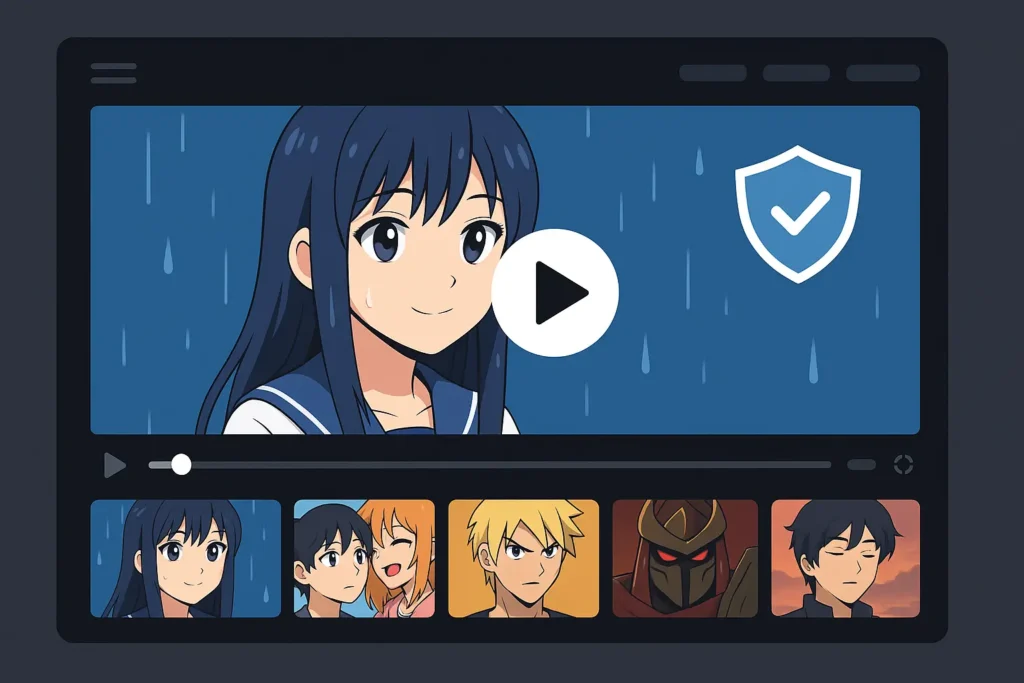 Aperçu du lecteur Senpai-Stream avec vignettes animées