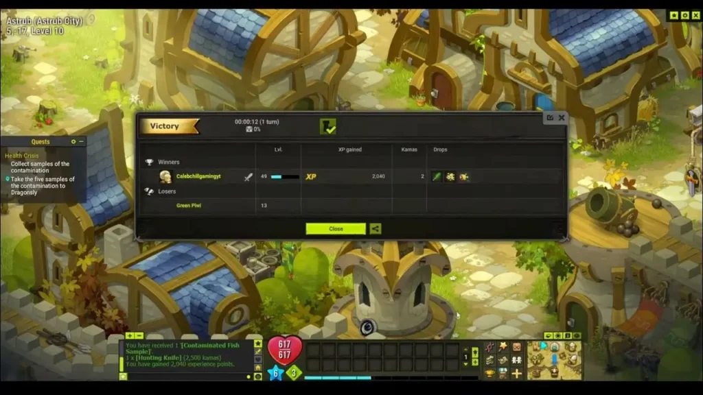 PNJ de la quête Crise Sanitaire dans Dofus face au joueur dans la mine